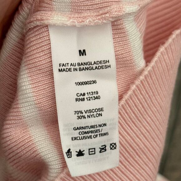 Garage Short Sleeve Off Shoulder Sweater coquette pink striped - Picture 6 of 6